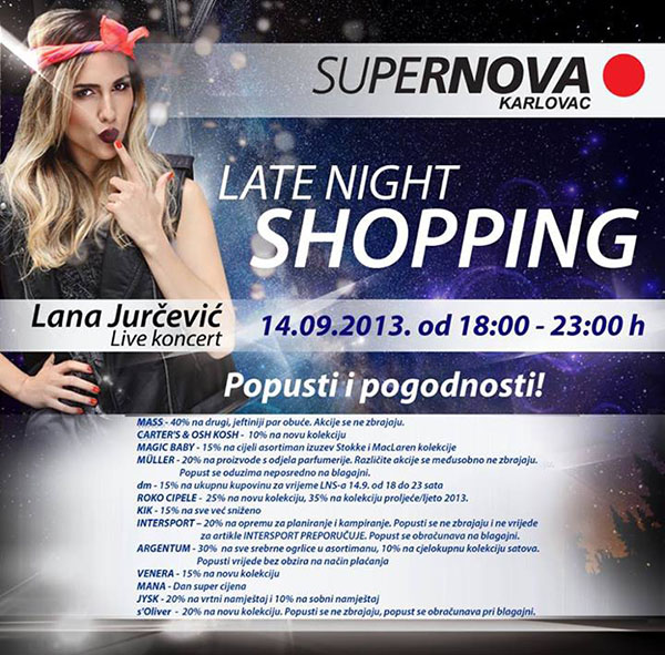 Supernova Karlovac Late Night Shopping