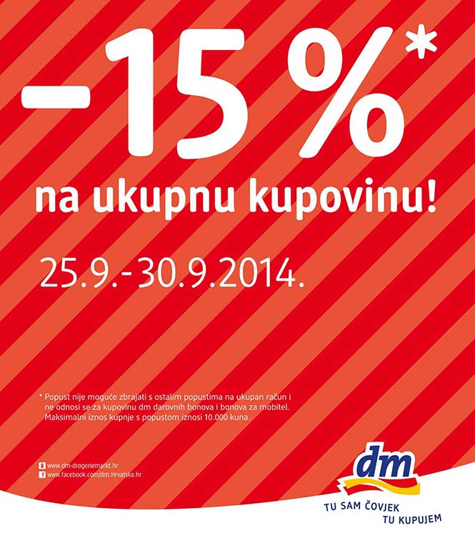 DM popust na ukupnu kupovinu!