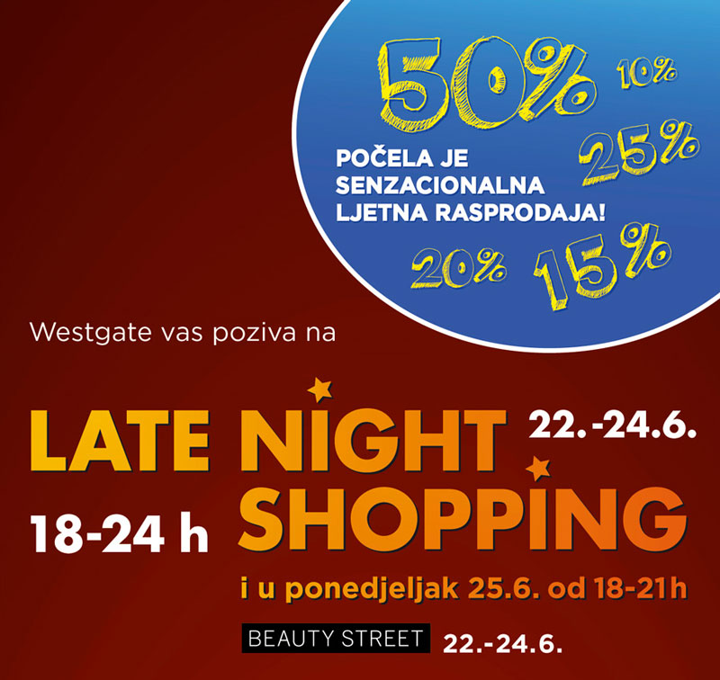 Ljetne rasprodaje uz Late Night Shopping u Westgate-u
